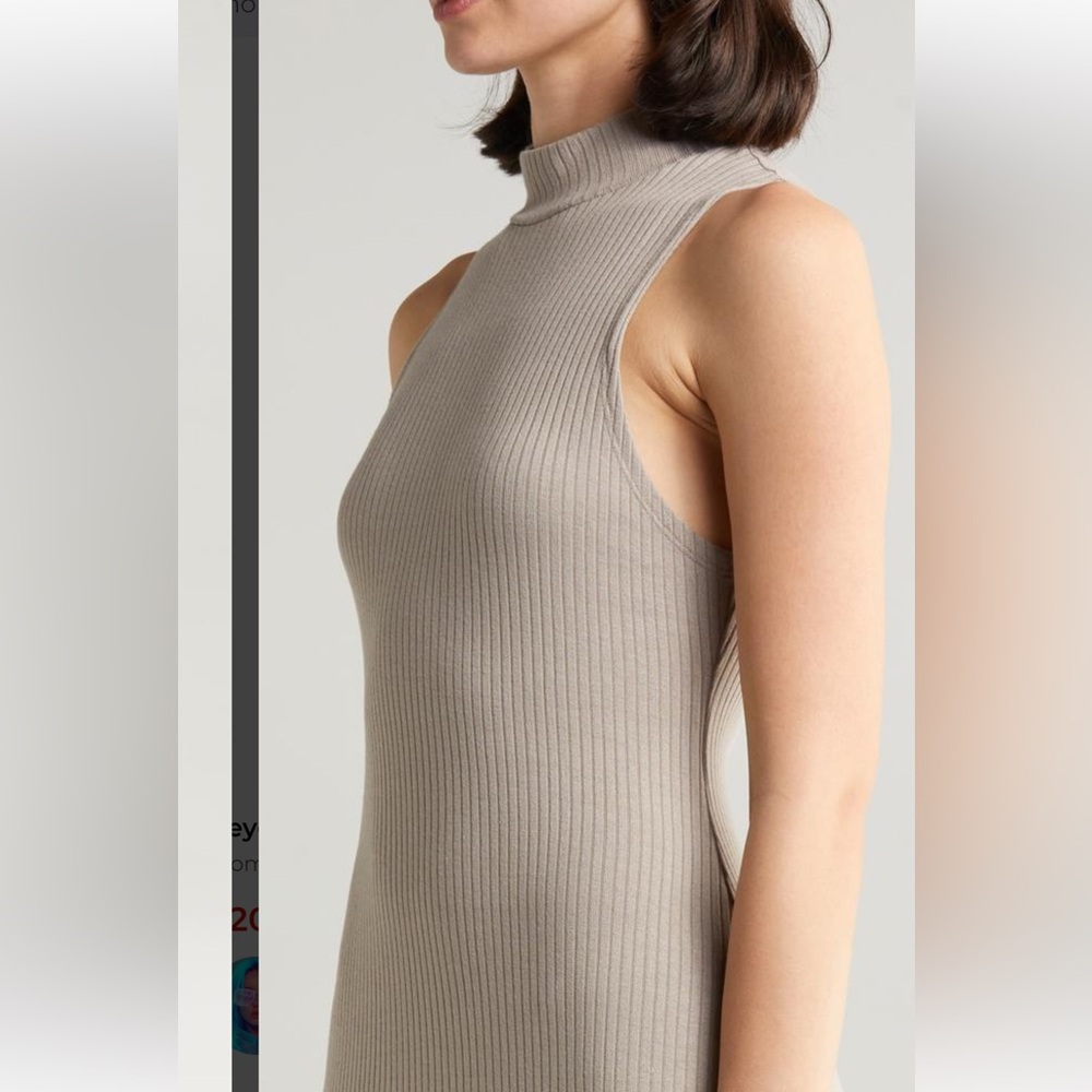 Beyond Yoga Well Traveled Taupe Rib Knit Athleisure Midi Dress Sz Small - Picture 5 of 16